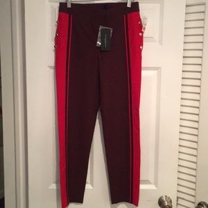 Atos Lombardini pants with gold side button detail